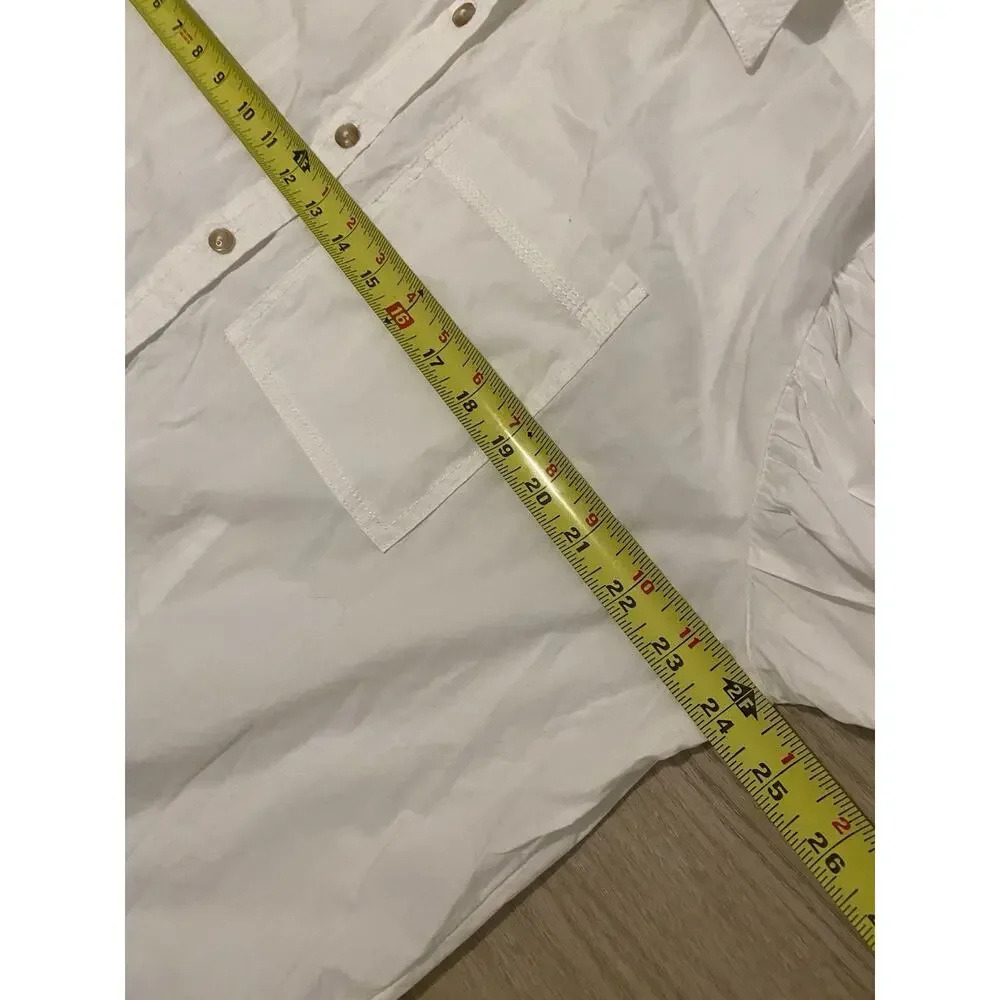 NWT Pilcro Oversized Poplin Shirt XS White Button Up Anthropologie Preppy